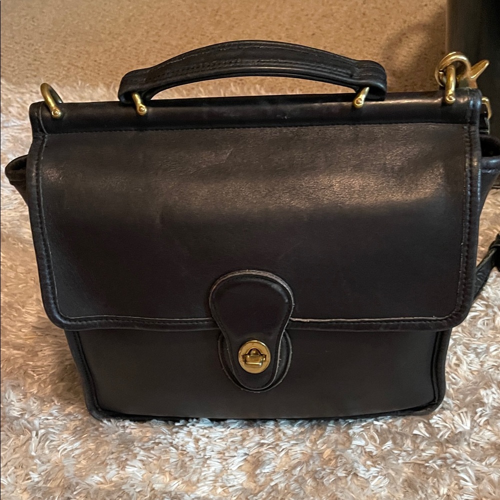 Vintage Coach Black Leather Satchel - Timeless Office Bag - Picture 2 of 13